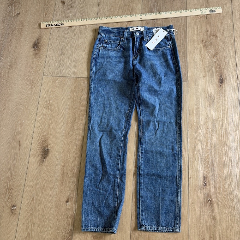 NWT AMO Women's HARRIET MID RISE Straight‎ Leg  cotton Jeans Size 24